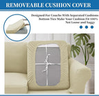 XINEAGE New 3 Pieces Couch Covers for 2 Cushion Sofa Super Stretch Loveseat Slipcover Pet Dog Universal Slip Cover Anti Slip Love Seat Furniture Protector (Light Beige, 55"-69")