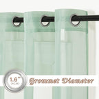 NICETOWN Sheer Sage Green Curtains for Bedroom 108 inches Length, Grommet Airy & Breathable Soft Voile Sheer Window Treatment with Light Filtering for Living Room, W54 x L108, 2 Panels