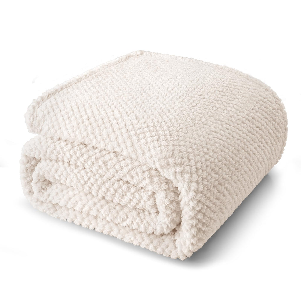 Whale Flotilla Soft Fleece King Size Bed Blanket, Light Grey