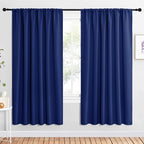 NICETOWN 2 Panels Blackout Curtains, Rod Pocket Window Curtains Room Darkning Drapes for Bedroom/Living Room, Thermal Insulated Solid Draperies for Home Office/Study, 62 by 72-Inch, Royal Blue