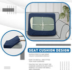XINEAGE Couch Cushion Covers Seat Cushion Cover Thick Stretch Sofa Slipcovers 1 Piece Individual Couch Covers with Elastic Bottom(Single Seat Cushion/Backrest,Navy Blue)