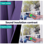 NICETOWN 100% Blackout Curtains with Black Liners, Thermal Insulated Full Blackout 2-Layer Lined Curtains, Energy Efficiency Window Draperies for Dining Room (Lilac Purple, 2 Panels, 52" W by 45" L)