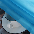 SpaceDresser Sheer Voile Window Treatment Rod Pocket Curtain Panels for Kitchen Bedroom Living Room Drapes Sunlight Filtering Privacy Semi Home Decor Assorted Colors Sizes (Cyan Blue, 52 W x 54 L)