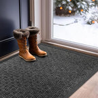 Mibao Front Door Mat, Heavy Duty Durable Welcome Mat for Outdoor Indoor, Dirt Trapper Waterproof Super Absorbent Door Mat for Entryway Outside Patio Porch, 73" x 46", Gray