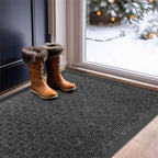 Mibao Front Door Mat, Heavy Duty Durable Welcome Mat for Outdoor Indoor, Dirt Trapper Waterproof Super Absorbent Door Mat for Entryway Outside Patio Porch, 24"x36", Gray