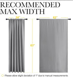 NICETOWN Short Curtains for Wide Window - Thermal Insulated Rod Pocket Blackout Drapes/Draperies for Dining Room (2 Panels, W62 x L63 inches, Silver Grey)