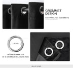 MIULEE Black Velvet Curtains 108 Inches Long Halloween Grommet Room Darkening Thermal Insulated Blackout Curtains for Bedroom/Living Room, Light Blocking Soundproof Black Out Drapes/Panels, Set of 2