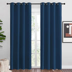 NICETOWN Moroccan Blue Blackout Curtains 86" Long, 55" Wide, 2 Pieces for Office, Dining Room, Guest Room - Sound Reducing, Heat and Cold Block Panels for Modern Decorative