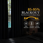 PONY DANCE Blackout Curtains for Bedroom, Room Darkening 96 inch Curtains 2 Panel Set, Thermal Insulated Drapes for Living Room Window Treatment, Back Tab/Rod Pocket, 52 x 96 Inch, Silver Grey
