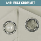 H.VERSAILTEX Blackout Curtain for Living Room Small Window Kitchen Blackout Curtains 45 inch Length Energy Saving Solid Grommet Blackout Drape, One Panel, Pale Oak, 52" W x 45" L
