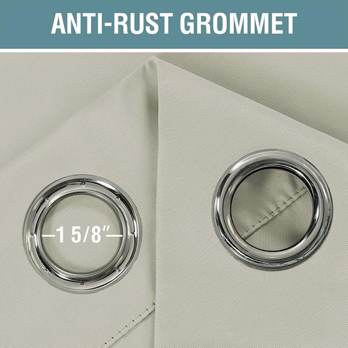 H.VERSAILTEX Blackout Curtain for Living Room Thermal Insulated Window Treatment Curtain Extra Long 63 inch Length Energy Saving Solid Grommet Top Blackout Drape, One Panel, Pale Oak, 52" W x 63" L
