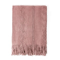 BOURINA Coral Pink Throw Blanket 60x80 Inch Knitted Soft Throw Sofa Blanket