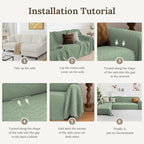 HOMERILLA Sectional Couch Covers for Sectional Sofa L Shaped Sofa Cover Blanket 2 Pieces L Shape Furniture Protector for Pets Dogs(Sage, X-Large)