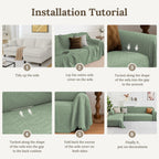 HOMERILLA 2 Piece Sectional Couch Cover for L Shape Sofa Sage L