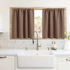 RYB HOME Cafe Blackout Curtains 24 inch Length for RV Camper Kitchen Window