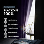 SimpleHome Lilac 100% Blackout Curtains Room Darkening Living Room 63 Inch