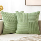 MIULEE Sage Green Decorative Throw Pillow Covers for Couch 18x18 Inch