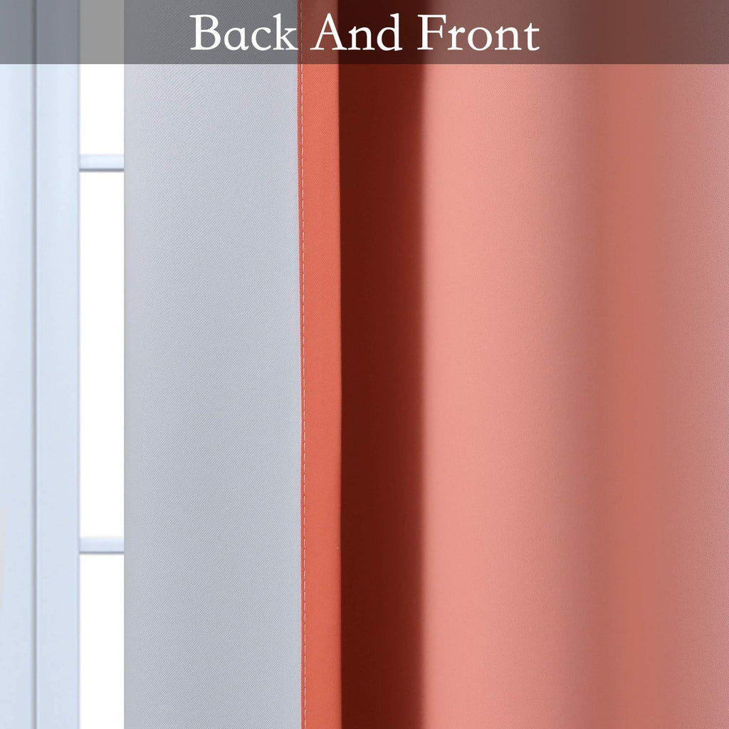 SimpleHome Ombre Coral to Grey White Curtains for Living Room 52Wx84L