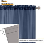 Aiyufeng Long Navy Blue Sheer Curtains 96 inches Long for Living Room, Privacy Sheer Curtains Window Treatment Translucent Sheer Drapes for Farmhouse/Cottage, 40" Wide (2 Panels)