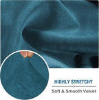 H.VERSAILTEX Velvet Stretch Couch Cushion Cover Plush Cushion Slipcover for Chair Cushion Furniture Protector Seat Cushion Sofa Cover (1 Piece Armchair Cushion Covers, Deep Teal)