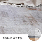 Toneed 2x6 Runner Rug Modern Abstract Hallway Rug Washable Non Slip Rubber Rugs for Kitchen Stairs Entryway Bedroom Living Room Printed Low Pile Foldable Accent Rugs Grey/Brown