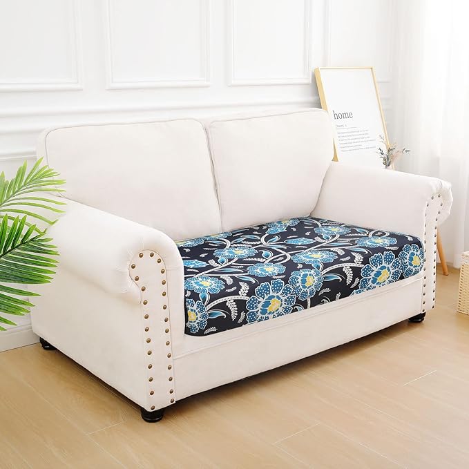 hyha Printed Couch Cushion Covers, Sofa Covers Washable for 2 Cushion Couch