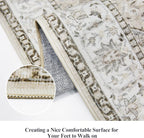Hallway Washable Runner Rug - 2x10 Kitchen Rugs Entryway Rug Runner Vintage Soft Floor Mat Non Slip Indoor Farmhouse Carpet for Bathroom Living Room Bedroom (2 X 10, Beige)