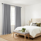 PONY DANCE Blackout Curtains for Bedroom, Room Darkening 96 inch Curtains 2 Panel Set, Thermal Insulated Drapes for Living Room Window Treatment, Back Tab/Rod Pocket, 52 x 96 Inch, Silver Grey