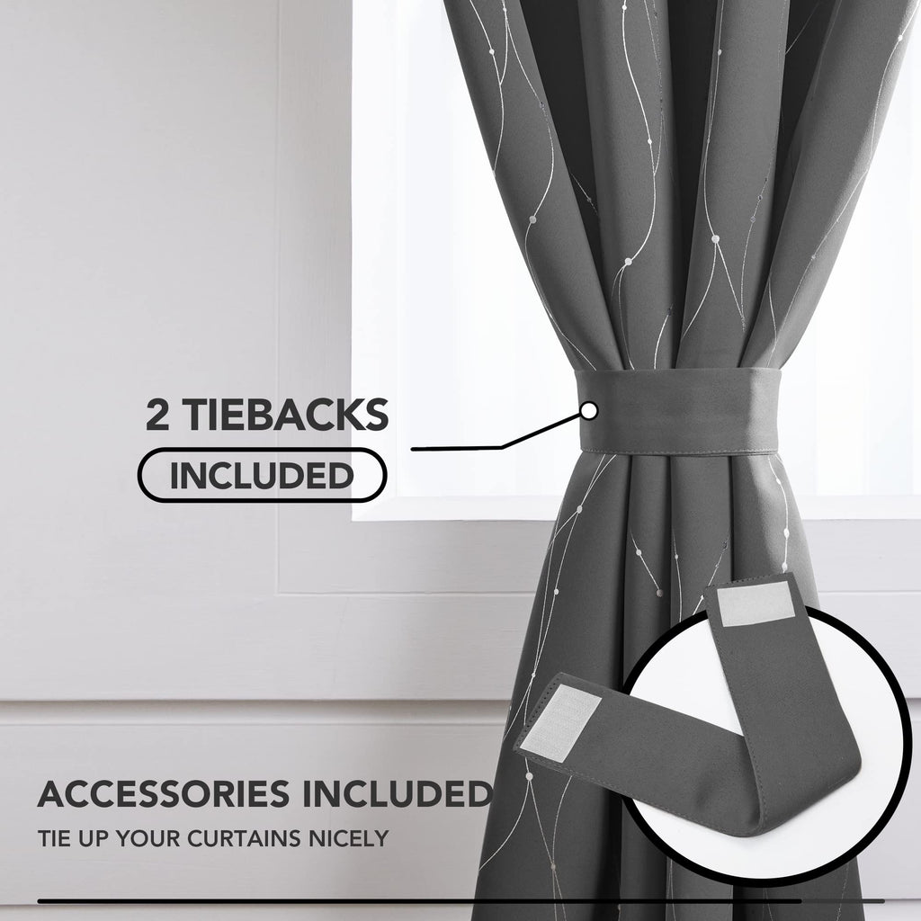 Deconovo Living Room Curtains 45 Inches Long, Blackout Curtains for Bedroom