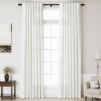 Nanspring Mist Sage Linen Curtains Semi Sheer 96 Inches Long 2 Panels Set for Living Room Back Tab Rod Pocket Light Filtering Drape for Bedroom Modern Farmhouse Coastal Decor Protect Privacy 52x96 — 기타