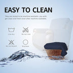 Easy-Going Oversized Recliner Cover Reversible Couch Cover Sofa Cover for Living Room Water Resistant Furniture Protector with Elastic Straps for Pets Dog (Large Recliner 27-29in, Navy/Ivory)