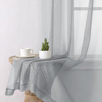 Aiyufeng Light Grey Sheer Curtains 54 Inches Long 2 Panels, Solid Voile Top Dual Rod Pockets Stylish Breathable Drapes Window Treatment for Kid's Room/Bedroom/Living Room, 42W x 54L, Light Grey