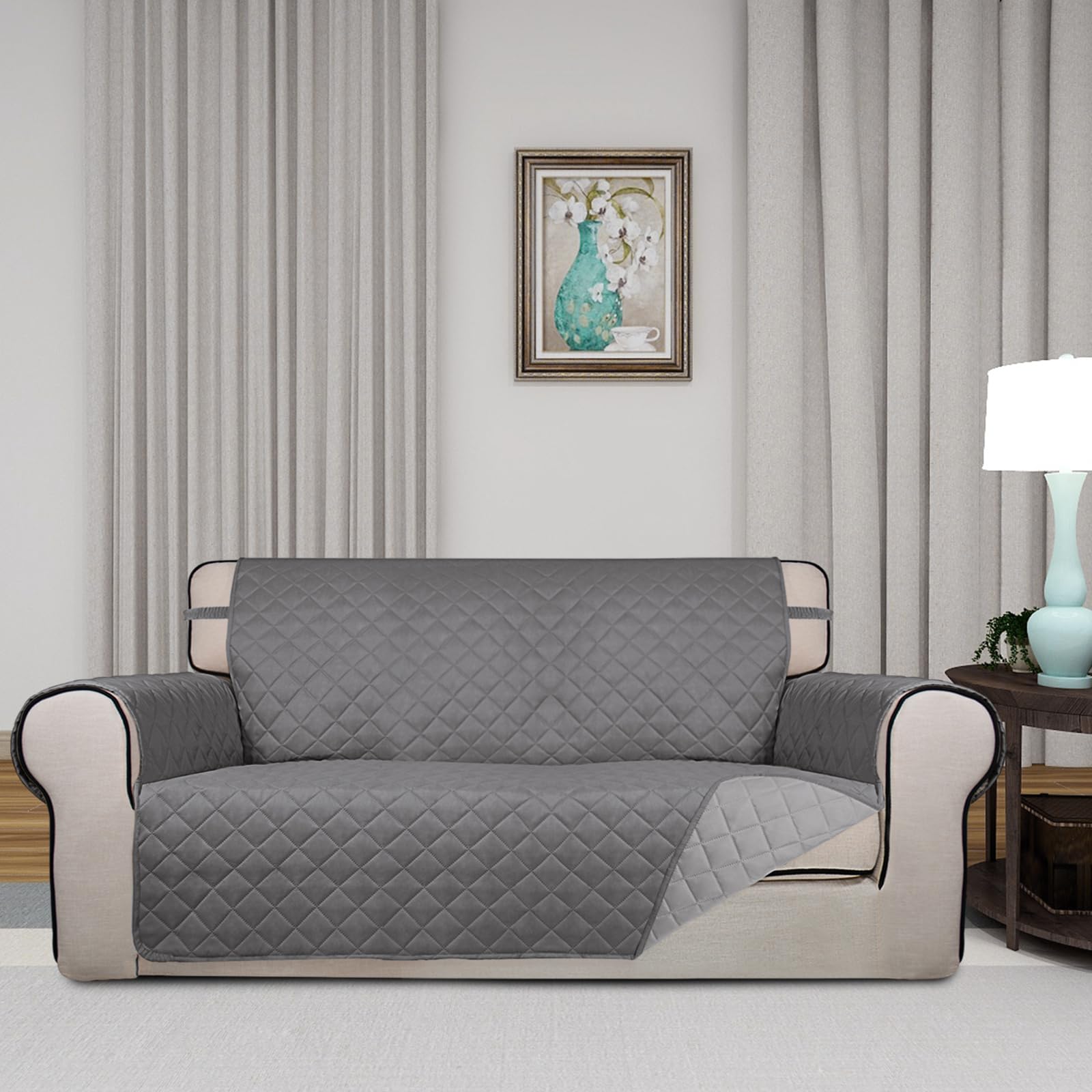 PureFit Reversible Quilted Couch Covers for Dogs Loveseat Sofa Cover 54"