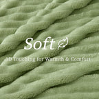 BEDELITE Twin Blanket for Couch & Bed, 300GSM Soft & Warm Fleece Blanket, Decorative and Giftable Striped Sage Green Blankets for Women, Men, 60"x80"
