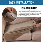 H.VERSAILTEX Velvet Stretch Couch Cushion Cover Plush Cushion Slipcover for Chair Loveseat Sofa Cushion Furniture Protector Seat Cushion Sofa Cover (3 Piece Sofa Cushion Covers, Camel)