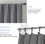 Simplebrand Ava Light Grey Blackout Curtains for Bedroom 84 Inch Length 2 Panels Set, Solid Thermal Insulated Privacy Living Room Window Treatment Curtains Blackout Drapes, W40 x L84 Inch, Light Grey