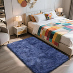 Shag Area Rug for Bedroom 3x5,Blue Fluffy Area Rugs for Living Room,Soft Fuzzy Rug Non-Shedding Indoor Plush Carpet for Kids Bedroom Nursery Dorm Home Decor