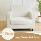 Couch Cushion Covers for Sofa Couch Covers Wear-Resistant Universal Sofa Cover Washable Stretch for Sectional Slipcovers (Texture-Cream White,Large Single Seat Cover)