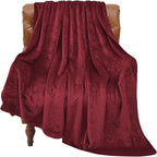BEDELITE Fleece Blanket Burgundy Throw Blankets for Couch & Bed, Luxury Plush Cozy Fuzzy Blanket 50x60 inches, Super Soft Warm Lightweight Throw Blanket for Travel Camping