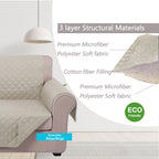 U-NICE HOME Loveseat Sofa Cover for 2 Cushion Couch, Beige/Beige