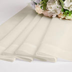 Chyhomenyc Cream Sheer Curtains 36 inch Length 2 Panels Set, Light Filtering Voile Short Window Curtians for Bathroom Living Room Farmhouse Small Windows, Each 42Wx36L in, 2PCS