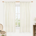 LAMIT Light Filtering Natural Linen Curtains 63 Inch Length for Living Room