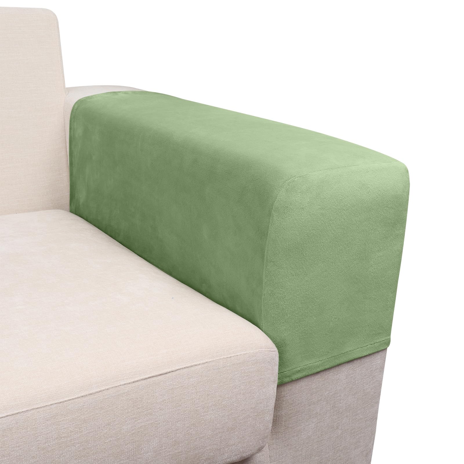 Taque Couch Arm Covers 2 Pcs Sofa Armrest Covers Stretch Couch,Armrest Cover for Chairs Scratch-Resistant Sofa Arm Cover Armchair Slipcovers,Avocado Green