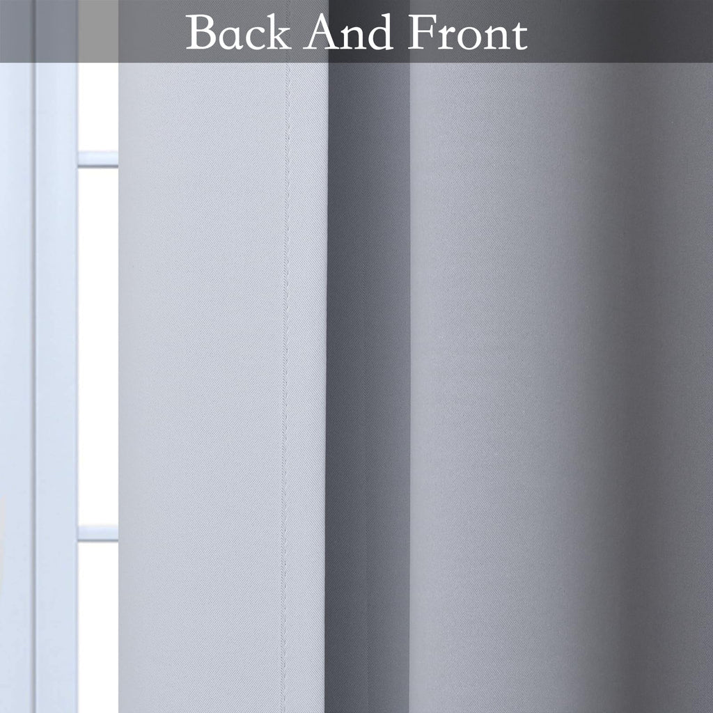 SimpleHome Ombre Black to Grey White Curtains for Living Room 62Wx84L