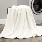 BEDELITE Fleece Blankets Queen Size Cream Throw Blankets for Bed, Luxury Plush Cozy Fuzzy Blanket 90x90 inches, Super Soft Warm Lightweight Throw Blanket All Seasons Suitable