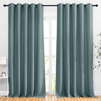 NICETOWN Room Darkening 118 inch Long Curtains, Grommet Thermal Drapes Weighted Room Divider Wide Window Treatments for Living Room, W66 x L118, Greyish Blue, 2 Panels