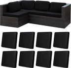 8Pcs Stretch Patio Cushion Covers,Outdoor Couch Covers Replacement,Outdoor Couch & Sofa Slipcovers,for Patio Furniture Cushion Covers,Washable Reusable Furniture Protector (Black, Cover Only)