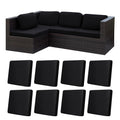 8 Piece Outdoor Cushion Covers, Patio Sofa Cushion Covers, Stretch Fit