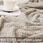 Exclusivo Mezcla Fleece Throw Blanket Extra Large, Super Soft and Warm Blankets for Couch, Sofa and Bed Waffle Textured, Cozy, Fuzzy and Lightweight (Tan, 50x70 Inches)