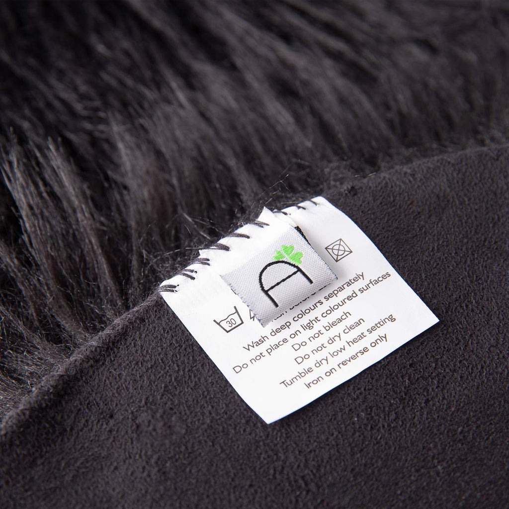 Ashler faux fur rug, Fluffy Shaggy Area Rug Ultra Soft 2.2 x 6 Feet Rectangle Fur Rug, Black Fuzzy Rug Machine Washable Shag Rug, Nursery Decor Throw Rugs for Bedroom, kids room, Living Room